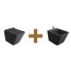 Lavita LAGO BLACK WC+Bidé szett, fekete