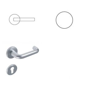 Ubul U-alakú Körrozettás F1 Alu Ezüst BB Gomb/Kilincs