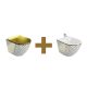 Lavita SOFI SLIM CHECKED GOLD WC+Bidé szett, arany