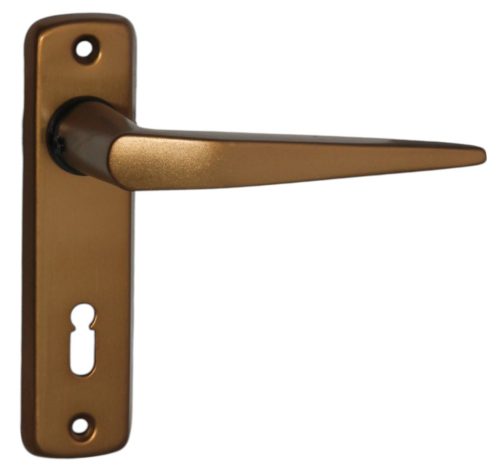 Alu 410 Pajzsos Ajtókilincs F4 bronz 55 mm BB