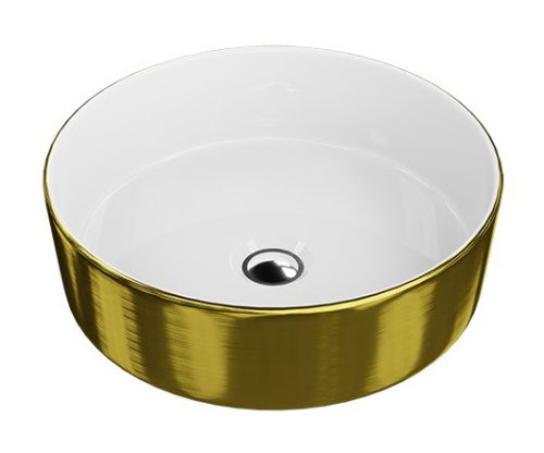 Lavita MERIDA GOLD/WHITE Mosdókagyló, fehér/arany