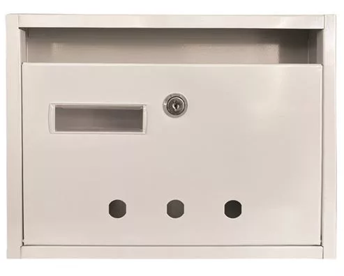 Lépcsőházi Postaláda (Rio) 350Mm X 270Mm X 60Mm  Lefele Nyíló Névjegy Fehér