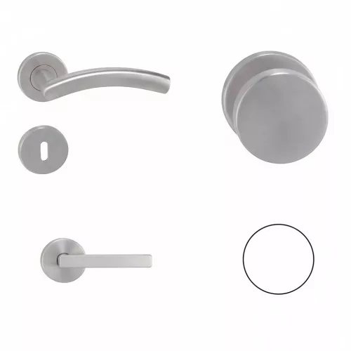 Alex Körrozettás (Fém Alaplappal) Rozsdamentes Inox WC  Gomb/Kilincs