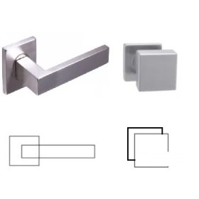   Matrix Négyzetrozettás Rozsdamentes Inox PZ Asszimetrikus Fix Gomb/Kilincs