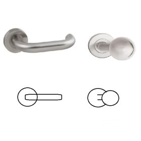   Ubul U-alakú Körrozettás Rozsdamentes Inox BB Asszimetrikus Gomb/Kilincs