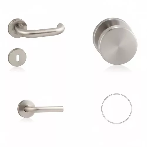 Ubul U-alakú Körrozettás Rozsdamentes Inox WC Gomb/Kilincs