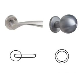   Gréta (Galaxy) Rozettás Rozsdamentes Inox WC Gömb Gomb/Kilincs