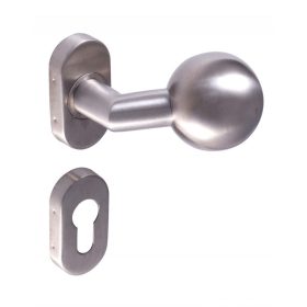   Gomb - Asszimetrikus Rozsdamentes inox OVÁL balos Fix-Forgó pár