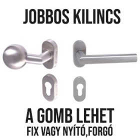   Tímea Kertkapu Jobbos Oválrozettás Rozsdamentes Inox PZ Gomb/Kilincs
