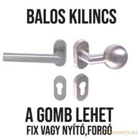   Tímea-Kertkapu Balos Oválrozettás Rozsdamentes Inox PZ Asszimetrikus Gomb/Kilincs