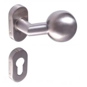   Gomb - Asszimetrikus Rozsdamentes inox OVÁL jobbos Fix-Forgó pár