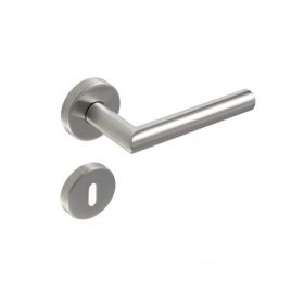   Tímea Körrozetás Rozsdamentes Inox  BB (Műanyag Alaplap) Asszimetrikus Gomb/Kilincs