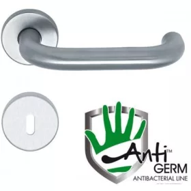   Rondo Antigerm Körrozettás Ajtókilincs Rozsdamentes Inox Csak Kilincs Felső Rozetta (Maestro)