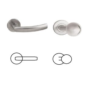   Gina Din Fix Csapos Körrozettás Rozsdamentes Inox BB Asszimetrikus Gomb/Kilincs