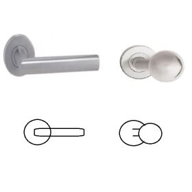   Tímea Din Fix Csapos Körrozettás Rozsdamentes Inox BB Asszimetrikus Gomb/Kilincs