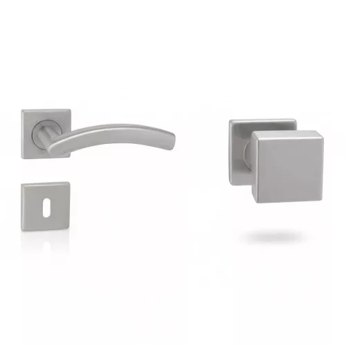 Alex Din Fix Csapos Négyzetrozettás Rozsdamentes Inox WC  Gomb/Kilincs