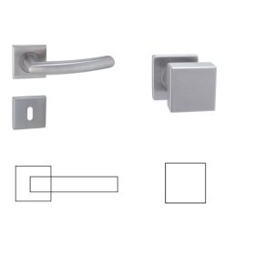   Gina Din Fix Csapos Négyzetrozettás Rozsdamentes Inox BB  Gomb/Kilincs