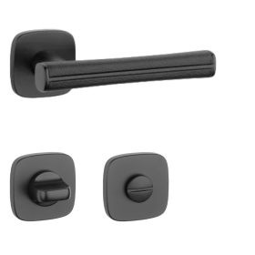   APRILE DAVIDIA Négyzetrozettás QR SLIM 7MM BK/ Fekete bőr - Fekete/ Fekete bőr WC