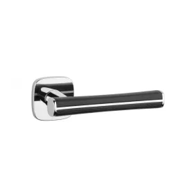   APRILE DAVIDIA Négyzetrozettás QR SLIM 7MM LC/ Fekete bőr - Fényes króm/ Fekete bőr (CSAK KILINCS FE