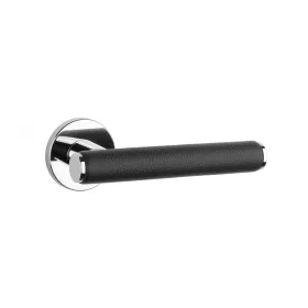   APRILE EGERIA Körrozettás R SLIM 7MM LC/ Fekete bőr - Fényes króm/ Fekete bőr (CSAK KILINCS FELSŐ RO