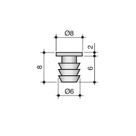 Ajtóütköző befúrható átlátszó