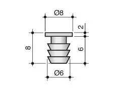 Ajtóütköző befúrható átlátszó