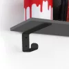 Polctartó konzol szett Emuca akasztóval fekete 200x80mm