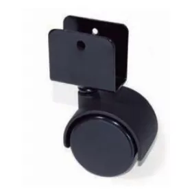 Műanyag görgő élre szerelhető fekete 50mm