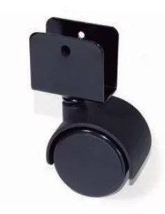 Műanyag görgő élre szerelhető fekete 50mm