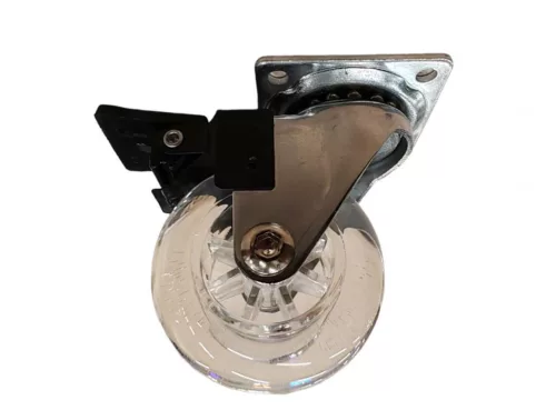 Gumis görgő BH talpas fékes átlátszó 50mm