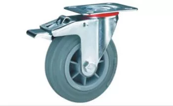 Gumis görgő szürke fékes szürke 125mm