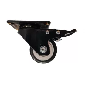 Gumis görgő talpas fékes 63mm fekete