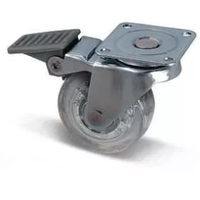 Gumis görgő talpas fékes átlátszó 50mm