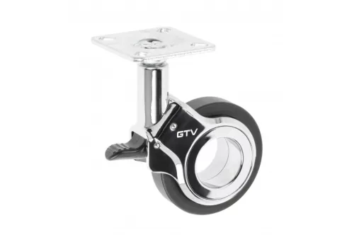 Gumis görgő talpas GIRA 60mm fékes Króm-fekete 60mm