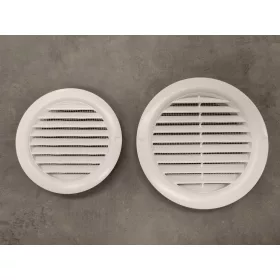Szellőzőrács szúnyoghálós fehér 100mm