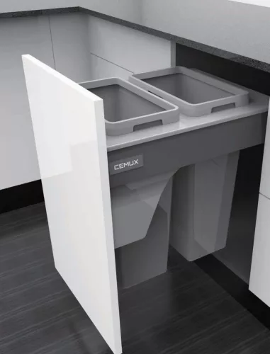 Hulladéktároló C - H BOX fiókra helyezhető szürke 450/2x21L