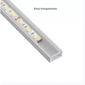 Led profil csavarozható átlátszó takaróval alu 2m