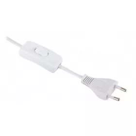 Kábel csatlakozóval és kapcsolóval fehér 2m