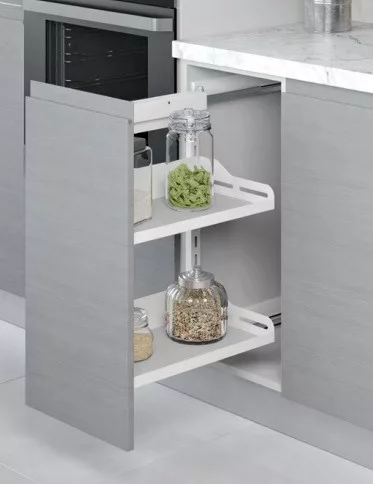 Konyhai kihúzható fékes oldalkeret Unique "R" balos fehér 300mm