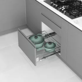 Rácsfiók front kihúzású R króm 450mm