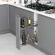 Konyhai kosár fékes részleges kihúzású "R"jobbos króm 150mm