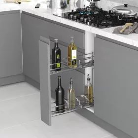   Konyhai kosár fékes részleges kihúzású  "R" balos króm 150mm