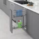 Konyhai kosár konyharuha tartóval fékes teljes kihúzású "R" balos króm 250mm