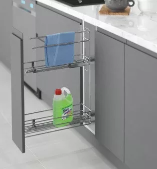 Konyhai kosár konyharuha tartóval fékes teljes kihúzású "R" jobbos króm 250mm