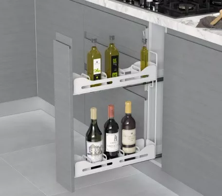 Konyhai kihúzható fékes italtartó Unique "R" jobbos fehér 150mm