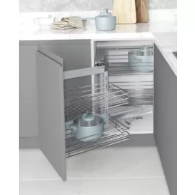   Konyhai sarokmechanizmus "R" részleges kihúzású - balos króm 450mm