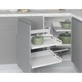   Konyhai sarokmechanizmus Unique "R" részleges kihúzású - balos fehér 450mm