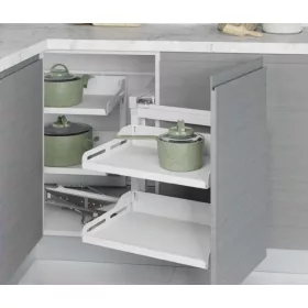   Konyhai sarokmechanizmus Unique "R" részleges kihúzású - jobbos fehér 450mm