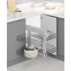   Konyhai sarokmechanizmus "R" teljes kihúzású - univerzális króm 450mm