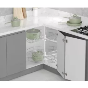 Konyhai 3/4 kör forgókosár szett R króm 740mm